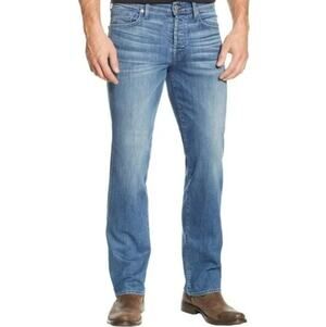 7 For All Mankind Standard Jeans 100% Cotton Straight Leg Button Fly Blue 38x35